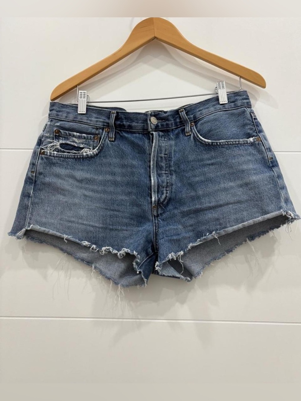 Agolde Parker Distressed Cutoff Denim Shorts